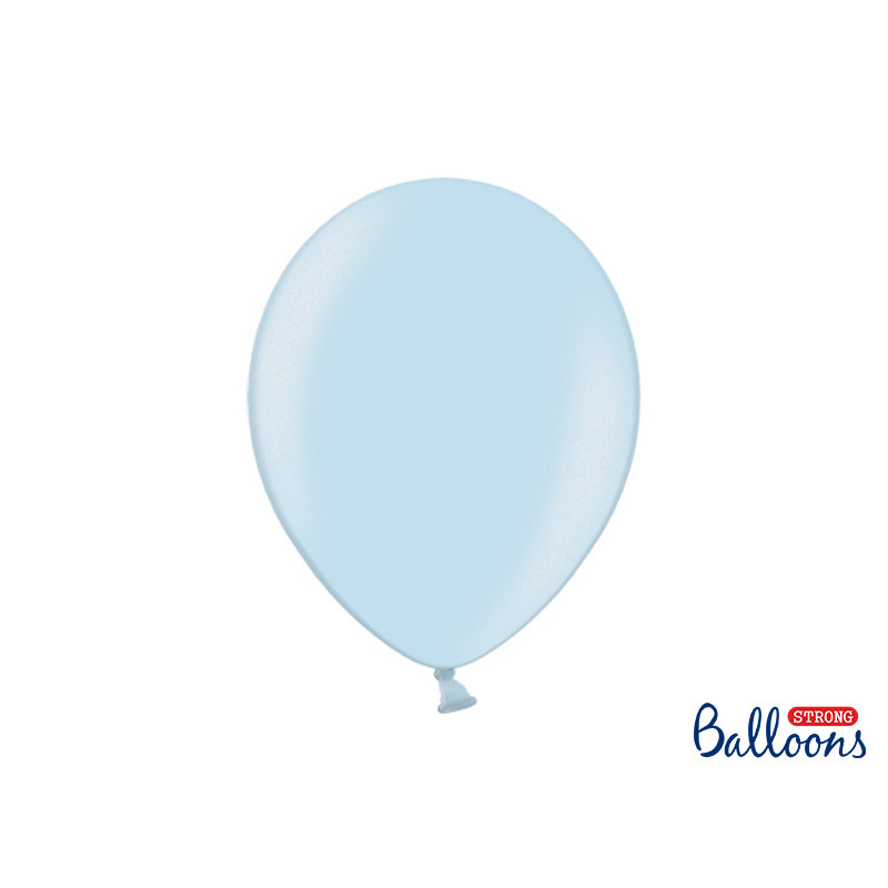 Pallone palloncini palloncino palloni 10" Celeste Metalizzato - 100 pz - Ø23cm