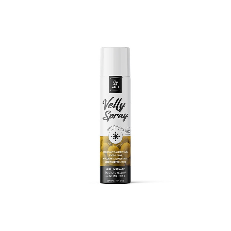 Colorante Alimentare GIALLO SENAPE VELLY Spray Professional Effetto Vellutato - 250ml