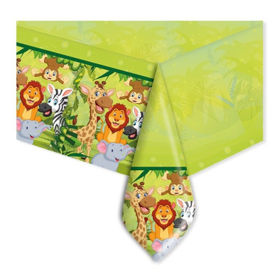 Tovaglia in plastica GIUNGLA con stampa ANIMALI multicolor 140X270cm