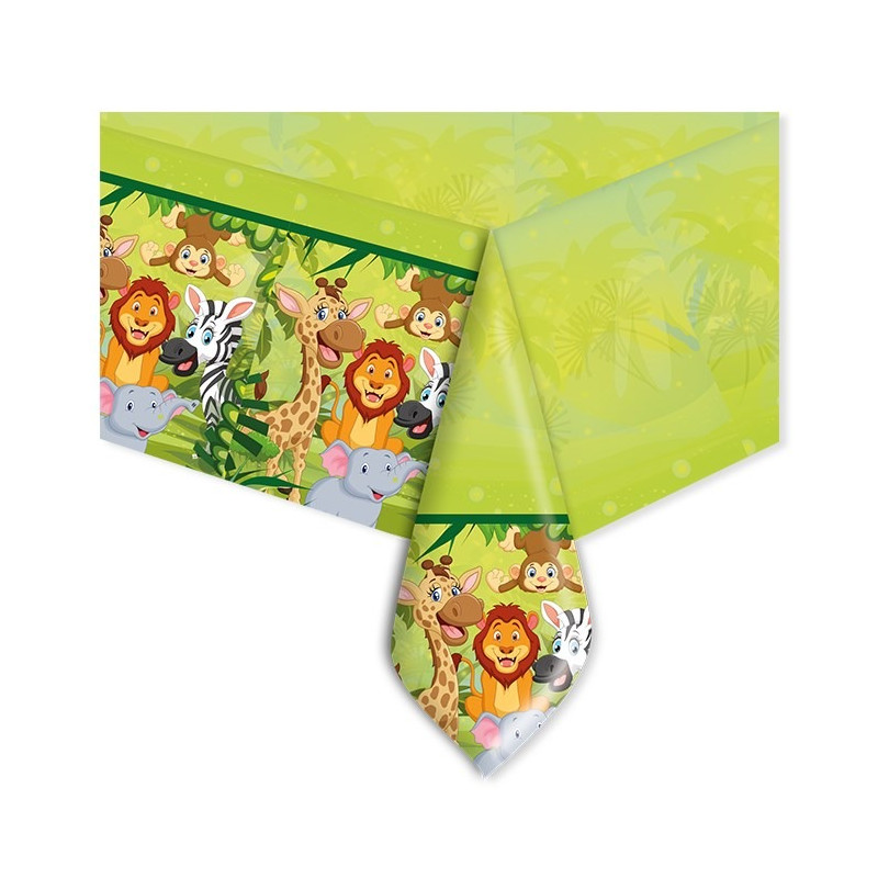 Tovaglia in plastica GIUNGLA con stampa ANIMALI multicolor 140X270cm