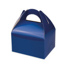 6 party box BLU - scatole porta merenda Happy Meal regalo fine festa 15x18x11cm