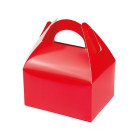 6 party box ROSSO - scatole porta merenda Happy Meal regalo fine festa 15x18x11cm