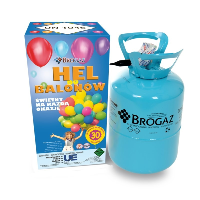 Bombola elio per gonfiare circa 30 palloncini capacità ca. 0,19 m3