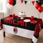 tovaglia MILAN 120x180cm - addobbo decoro tavolo torta - festa squadra