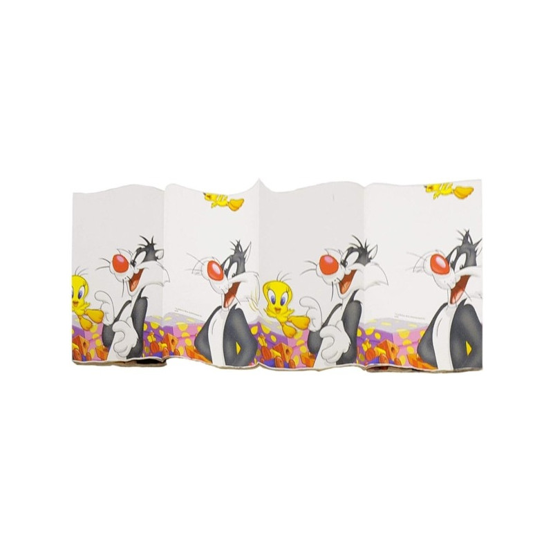 Tovaglia piegata TWEETY e SILVESTRO  in carta 120x180cm - compleanno festa bambini