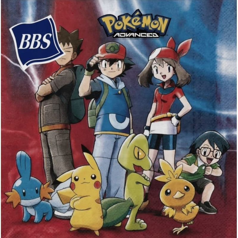 20 Tovaglioli in carta Pokémon  33x33cm - tavolo festa per bambini