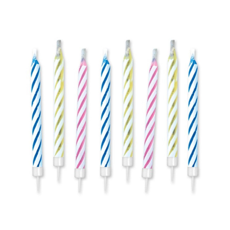 10 candele CANDELINE MAGICHE multicolor spegni e riaccendi per torte compleanno H 6 cm