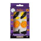 Kit HALLOWEEN in ZUCCHERO - ZUCCA, GATTO NERO e PIPISTRELLO - decorazione per torte e dolci