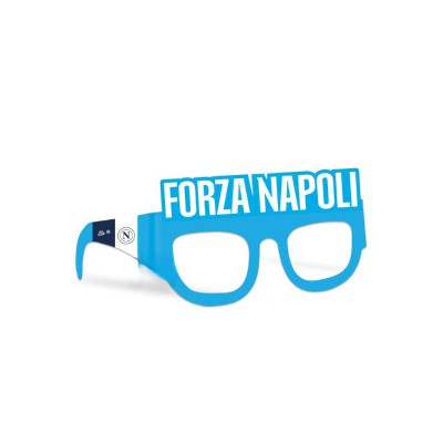 6 Occhiali gadget occhialini in Carta FORZA NAPOLI azzurri con scitta