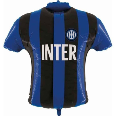 Pallone Palloncino in Mylar MAGLIETTA con stemma e scritta INTER Blu Nero - 63x65 cm