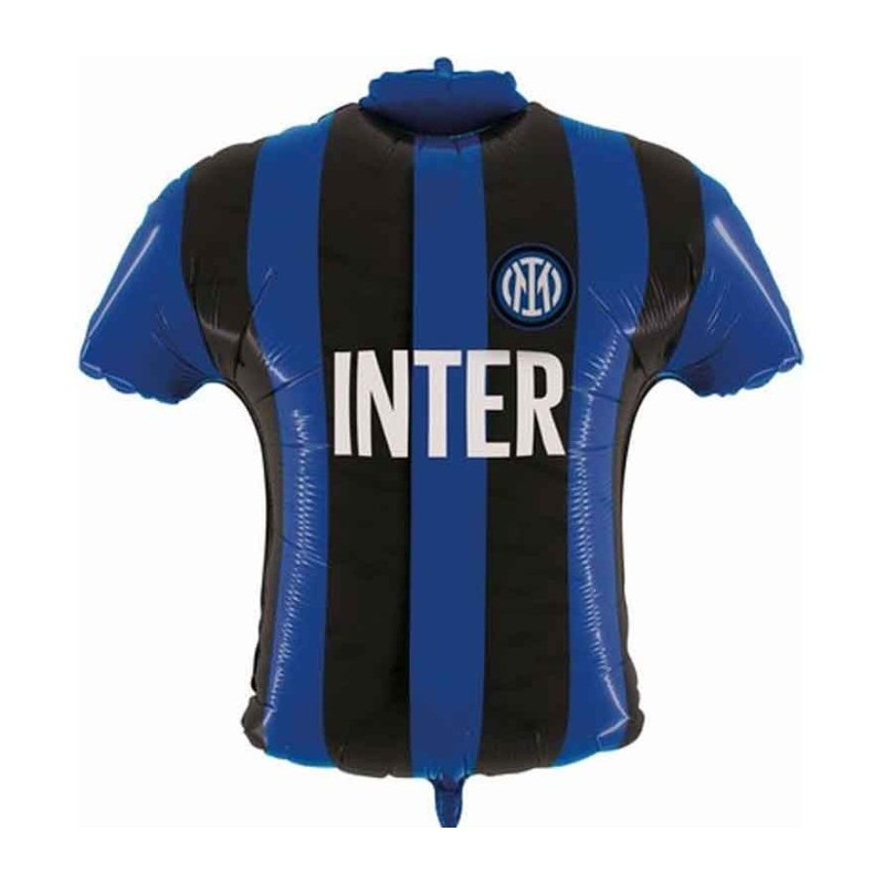Pallone Palloncino in Mylar MAGLIETTA con stemma e scritta INTER Blu Nero - 63x65 cm
