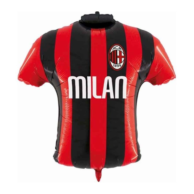 Pallone Palloncino in Mylar MAGLIETTA con stemma e scritta Rosso Nero - 63x65 cm