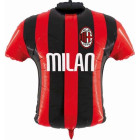 Pallone Palloncino in Mylar MAGLIETTA con stemma e scritta Rosso Nero - 63x65 cm