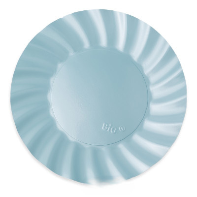 6 Sottopiatti Ø30cm AZZURRO Perlato piatto MAXI in carta monouso ondulato