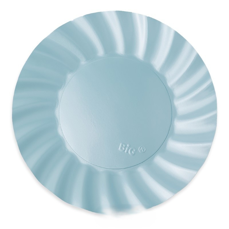6 Sottopiatti Ø30cm AZZURRO Perlato piatto MAXI in carta monouso ondulato