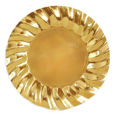 6 Sottopiatti Ø30cm ORO LUCIDO piatto MAXI Iin carta monouso ondulato