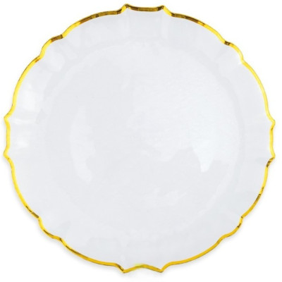 Kit coordinato tavola festa ARABESQUE plastica riutilizzabile trasparente - piatti bicchieri