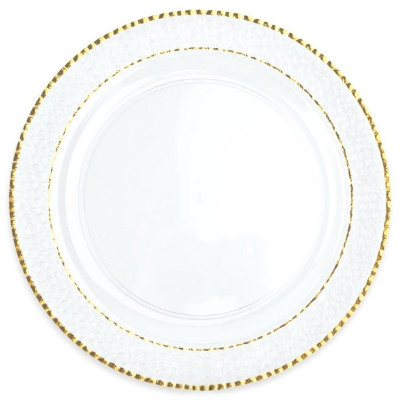 Kit coordinato tavola festa SHIMMER plastica riutilizzabile trasparente - piatti bicchieri