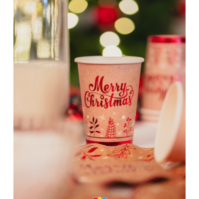 Coordinato tavola Natale KRAFT Merry Christmas sottopiatti piatti bicchieri tovaglioli