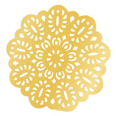 6 SottoPiatto ELEGANT Ø33 cm ORO lucido in carta - addobbo decoro tavola