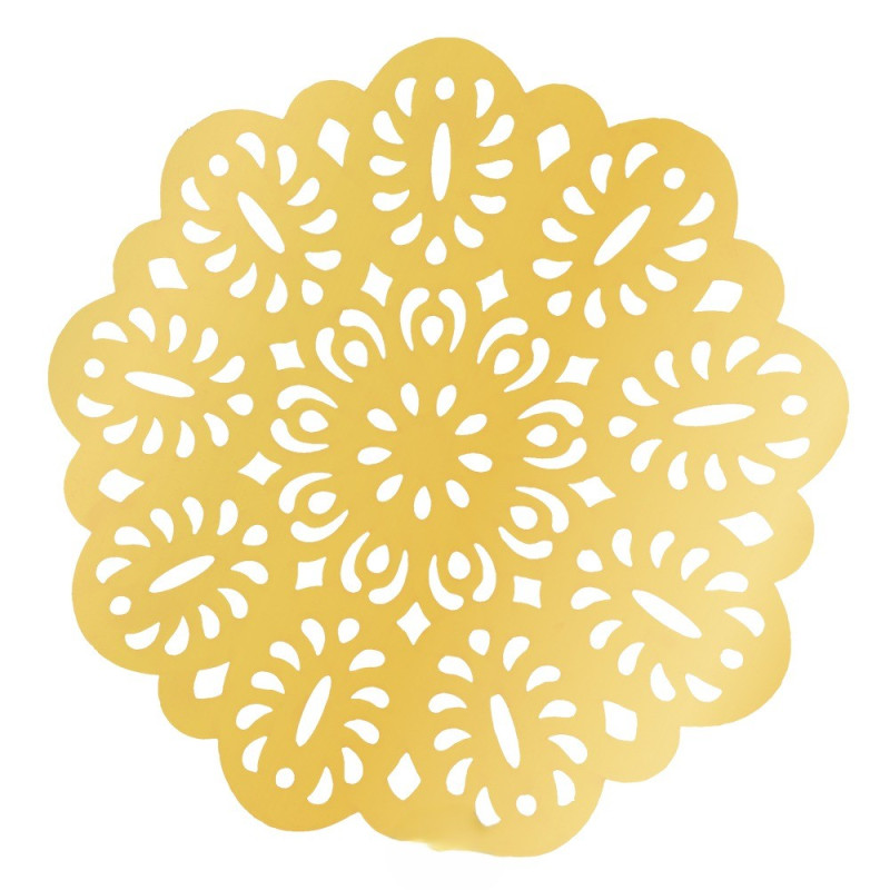 6 SottoPiatto ELEGANT Ø33 cm ORO lucido in carta - addobbo decoro tavola