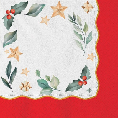 Coordinato tavola Natale CHRISTMAS MAGIC piatti bicchieri tovaglioli  88 pezzi