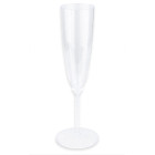 6 Flute in plastica RIBBED riutilizzabili trasparenti 180cc - Calici da Spumante