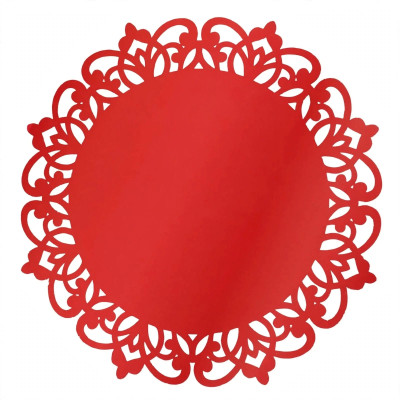 6 SottoPiatto ROYAL Ø33 cm ROSSO lucido in carta - addobbo decoro tavola