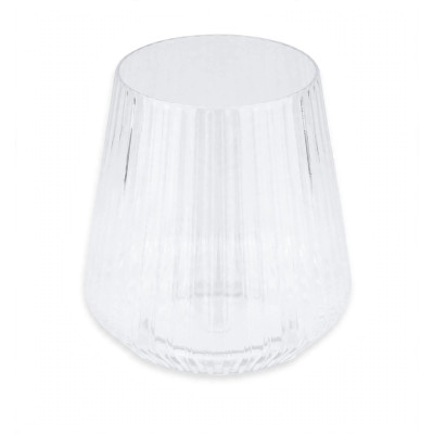 6 Bicchiere in plastica RIBBED riutilizzabili trasparenti 360cc -