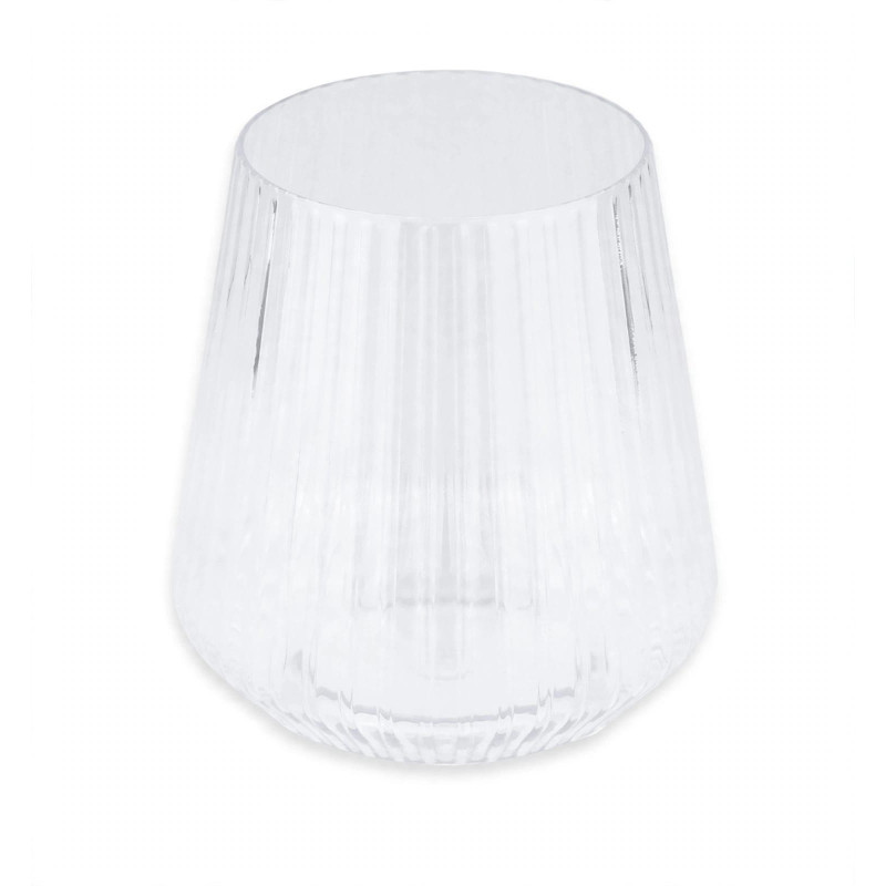 6 Bicchiere in plastica RIBBED riutilizzabili trasparenti 360cc -