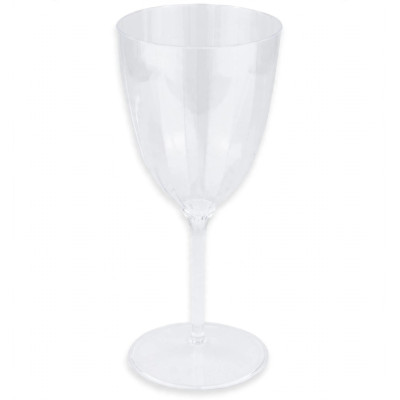 6 Calice in plastica RIBBED riutilizzabili trasparenti 210cc -