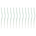 12 Candele CURLY - spirale RICCIA VERDE METAL Mezzo Stelo candeline in cera per torte H15,5 cm