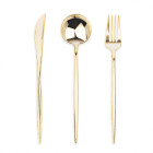 Set 18 pz forchetta, cucchiaio e coltello in plastica riutilizzabile ORO