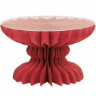 Alzatina colonna in carta Rosso - 12x20cm - con piano d'appoggio trasparente