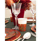 40 pz coordinato MODERN SCOTTISH Natale piatti bicchieri tovaglioli addobbo tavola