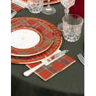 40 pz coordinato MODERN SCOTTISH Natale piatti bicchieri tovaglioli addobbo tavola