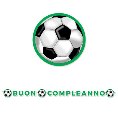 Festone in carta BUON COMPLEANNO CALCIO Ghirlanda decorativa 6 Mt cm