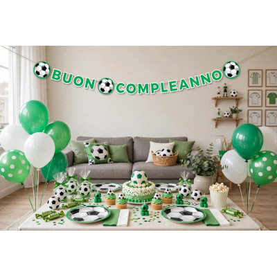 Festone in carta BUON COMPLEANNO CALCIO Ghirlanda decorativa 6 Mt cm