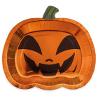 Kit coordinato tavolo HALLOWEEN - tema zucca arancio metal - set piatto bicchiere tovagliolo