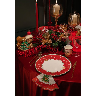 Kit coordinato tavola festa THUN teddy friend NATALE - piatti bicchieri tovaglioli