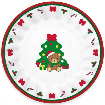 Kit coordinato tavola festa THUN teddy friend NATALE - piatti bicchieri tovaglioli