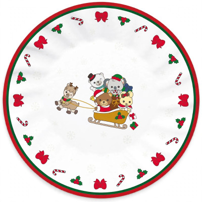 Kit coordinato tavola festa THUN teddy friend NATALE - piatti bicchieri tovaglioli