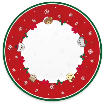 Kit coordinato tavola festa THUN teddy friend NATALE - piatti bicchieri tovaglioli