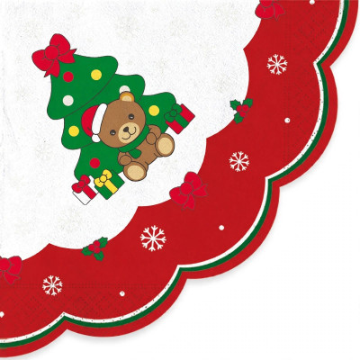 Kit coordinato tavola festa THUN teddy friend NATALE - piatti bicchieri tovaglioli