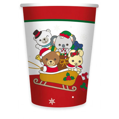 Kit coordinato tavola festa THUN teddy friend NATALE - piatti bicchieri tovaglioli