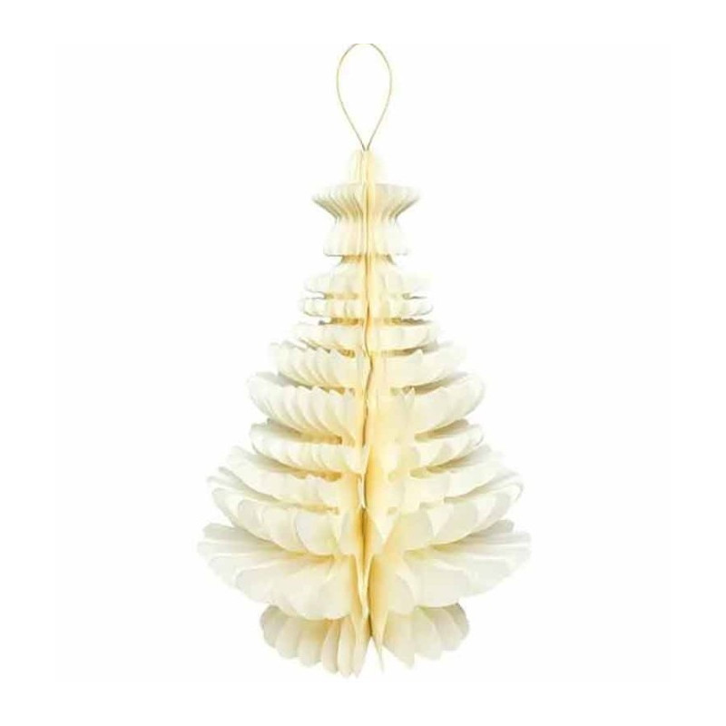 1 Albero di NataleAvorio in Carta nido d'ape stile Barocco con stella, Altezza 40 - addobbo tavolo, casa