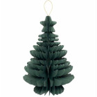 1 Albero di Natale Verde in Carta nido d'ape stile Barocco con stella, Altezza 40 - addobbo tavolo, casa