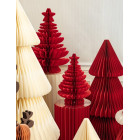 1 Albero di Natale Rosso in Carta nido d'ape stile Barocco con stella, Altezza 40 - addobbo tavolo, casa