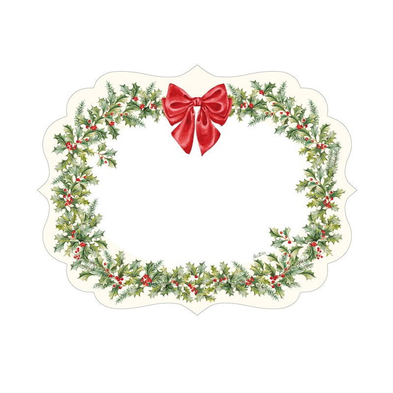 4 Tovaglietta Sottopiatti 43x33cm NATALE CHRISTMAS GARLAND in cartoncino monouso