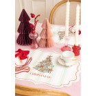 4 Tovaglietta Sottopiatti 43x33cm NATALE CHRISTMAS BOW TREES in cartoncino monouso
